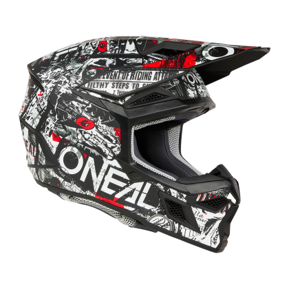 Casca motocross O'NEAL 3SERIES ATTACK BLACK/WHITE V.25