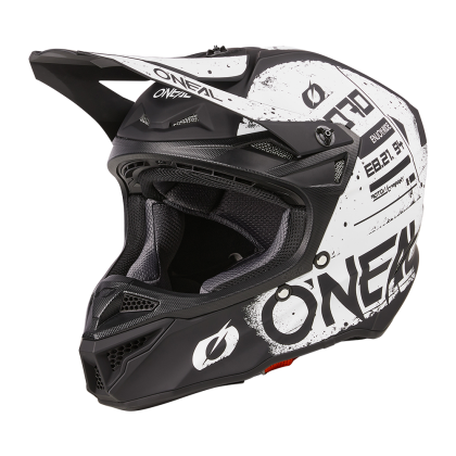 Motocross helmet O'NEAL 5SERIES SCARZ BLACK/WHITE V.24