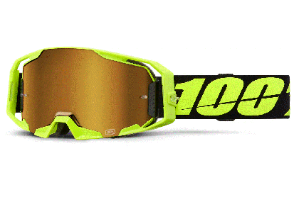 Ochelari de motocross 100% ARmatic GALBEN NEON AUR VERITABIL