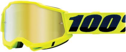 Ochelari de Motocross 100% ACCURI2 FLUO GALBEN-AUR OGLINDĂ
