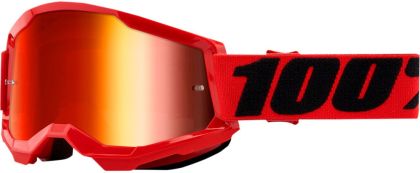 Motocross Goggles 100% STRATA2 RED-MIRROR RED