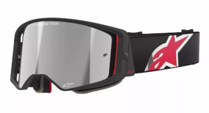 Motocross Goggles ALPINESTARS SUPERTECH CORP BLACK/RED MIRROR-SILVER