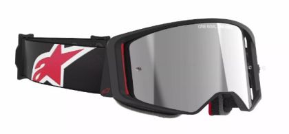 Motocross Goggles ALPINESTARS SUPERTECH CORP BLACK/RED MIRROR-SILVER