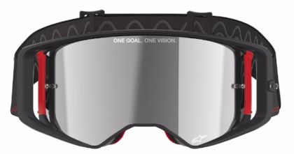 Motocross Goggles ALPINESTARS SUPERTECH CORP BLACK/RED MIRROR-SILVER