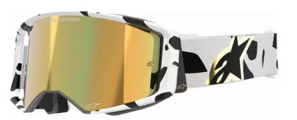Motocross Goggles ALPINESTARS SUPERTECH CORP WHT/GLD MIRROR-GLD