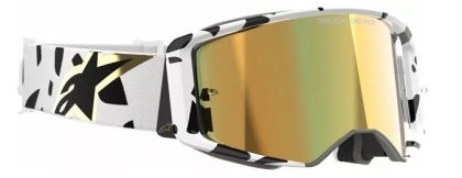 Motocross Goggles ALPINESTARS SUPERTECH CORP WHT/GLD MIRROR-GLD