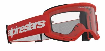 Motocross goggles ALPINESTARS VISION 3 WORDMARK RED CLEAR