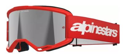 Motocross goggles ALPINESTARS VISION 3 WORDMARK RED MIRROR-SIL