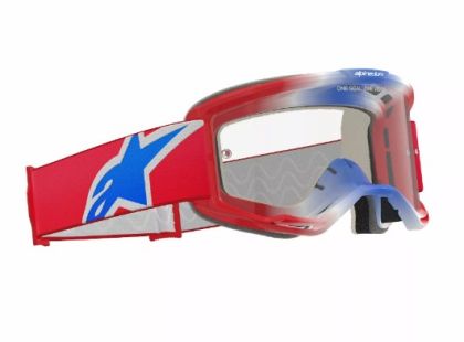 Motocross Goggles ALPINESTARS VISION 5 CORP RED/WT/BL CLEAR