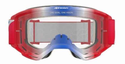 Motocross Goggles ALPINESTARS VISION 5 CORP RED/WT/BL CLEAR