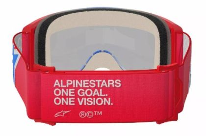 Motocross goggles ALPINESTARS VISION 5 CORP RED/WT/BL MIRROR-BLUE