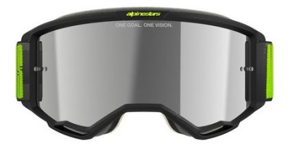 Motocross goggles ALPINESTARS VISION 5 HOLLOW CHARCOAL YLLW FL Mirror SILVER