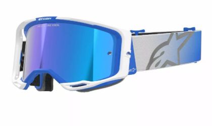 Motocross Goggles ALPINESTARS VISION 8 CORP BL/WT MIRROR-BLUE