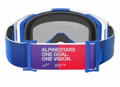 Motocross Goggles ALPINESTARS VISION 8 CORP BL/WT MIRROR-BLUE