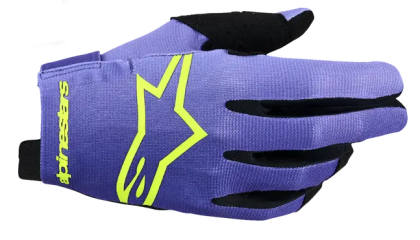 Motocross gloves ALPINESTARS RADAR PURPLE/YELLOW