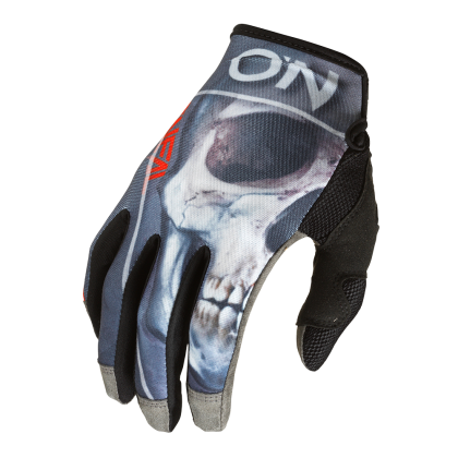 Motocross Gloves O'NEAL MAYHEM BONES V.22 BLACK/RED