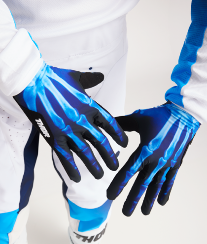 Γάντια μοτοκρός THOR SPORTMODE X-RAY ΜΑΥΡΟ/ΜΠΛΕ