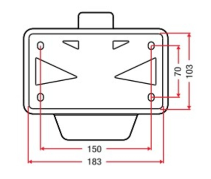 Suport pentru plăcuță de înmatriculare stradală RACETECH Integra cu lumină LED 30º și stop spate