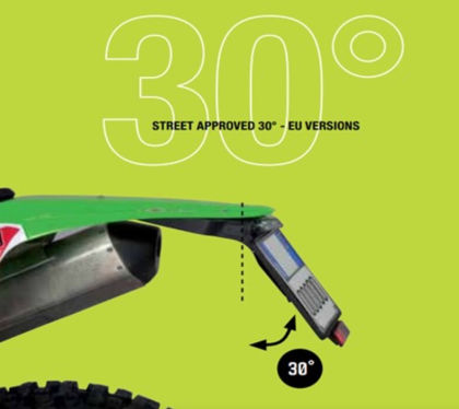 Suport pentru plăcuță de înmatriculare stradală RACETECH Integra cu lumină LED 30º și stop spate