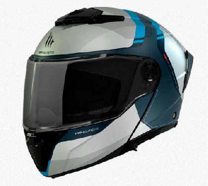 Ανοιχτό κράνος MT ATOM 2 SV EMALLA C17 ΜΑΤ ΜΠΛΕ