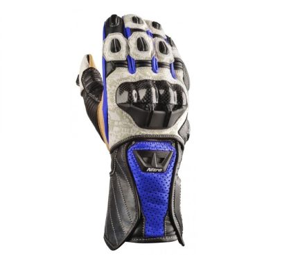 Motorcycle gloves NITRO NG-102 BLUE CARBON