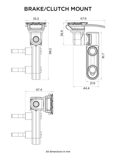 QUAD LOCK Brake/Clutch Master Cylinder mounting system