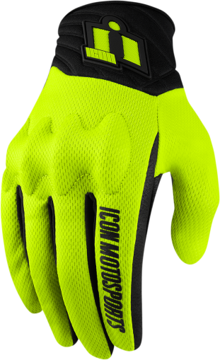 Textile motorcycle gloves ICON ANTHEM 2 - HI-VIZ