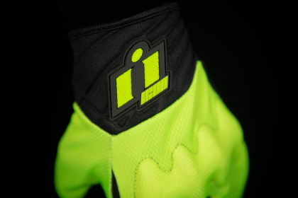 Textile motorcycle gloves ICON ANTHEM 2 - HI-VIZ