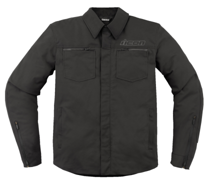 Textile motorcycle jacket ICON UPSTE CANVAS CE BLACK