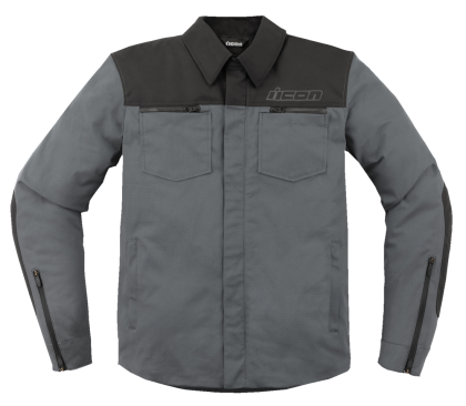Textile motorcycle jacket ICON UPSTE CANVAS CE GRAY