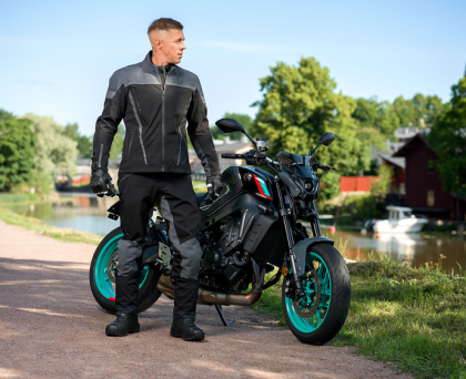 Текстилно мото яке Lindstrands Bydalen Black/Steel Grey