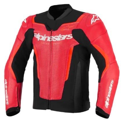 Leather jacket ALPINESTARS GP FORCE V2 AIR RED/FLUO