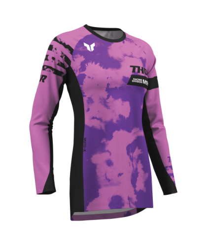 Дамско мотокрос джърси THOR LAUNCHMODE BLEACH BLACK/ORCHID