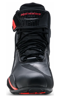 Ghete moto ALPINESTARS FASTER-4 DS NEGRU/RIO ROȘU/FLUO