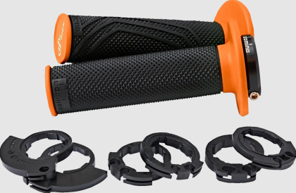 DOMINO D200 LOCK ON GRIPS BLACK/ORANGE