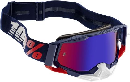 Ochelari de motocross 100% RACECRAFT2 REPUBLIC - ROȘU/ALBASTRU OGLINZI