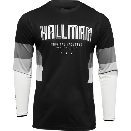 Motocross Jersey THOR HALLMAN DIFFER DRAFT ΜΑΥΡΟ/ΛΕΥΚΟ