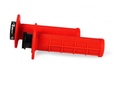 Mânere RACETECH R20 Lock On Grips Half Waffle BETA 21 (Roșu)