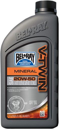 Масло BEL-RAY V-Twin Mineral 4T 20W-50 - 1 Литър