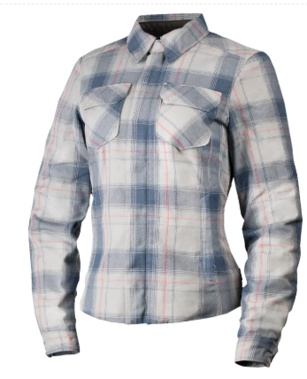 Women's motorcycle shirt ICON Fallblock Flannel Grey