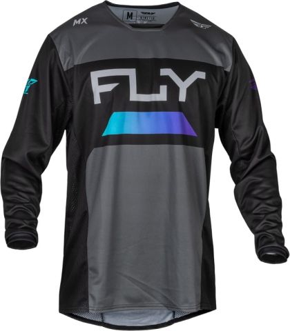 Motocross shirt FLY RACING Kinetic Reload- Charcoal/Black/Blue Iridium