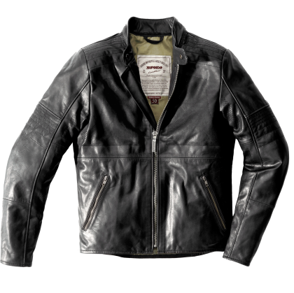 Motorcycle leather jacket SPIDI GARAGE PERFORATED BLACK