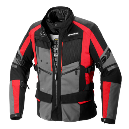 Textile motorcycle jacket SPIDI 4 SEASON EVO BLACK/FLUO RED