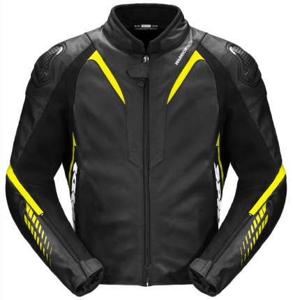 Leather motorcycle jacket SPIDI NKD-1 Black/Fluo