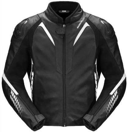Leather motorcycle jacket SPIDI NKD-1 Black/White