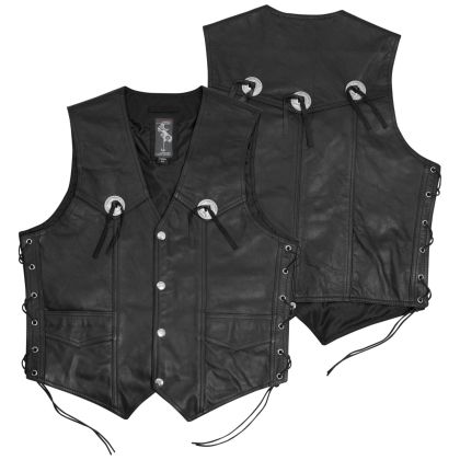 Vesta moto din piele A-PRO GAMBLER BLACK