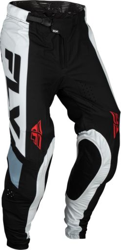Pantaloni de motocross FLY RACING Lite- Negru/Alb/Denim Gri