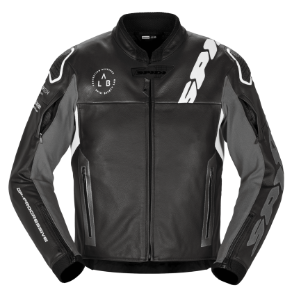 Leather motorcycle jacket SPIDI DP PROGRESSIVE LEATHER Black/White