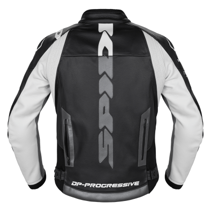 Leather motorcycle jacket SPIDI DP PROGRESSIVE LEATHER Black/White