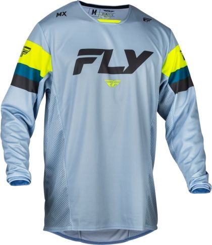 FLY RACING Kinetic Prix Motocross Shirt- Ice Grey/Charcoal/Hi-Vis